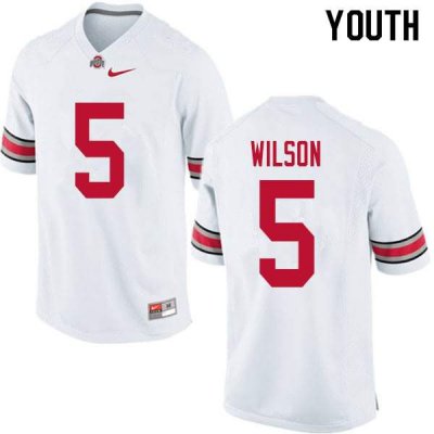 NCAA Ohio State Buckeyes Youth #5 Garrett Wilson White Nike Football College Jersey VPX7845FG